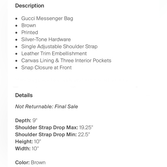 Gucci Diamanté patterned crossbody/messenger bag - Picture 17 of 17